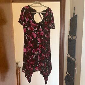 Torrid Black and Pink Floral Dress